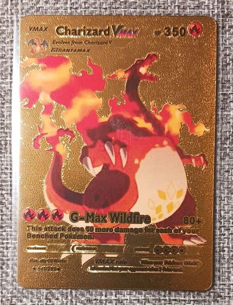 Pokemon Gold/Metal Foil Card Charizard VMAX 143/293